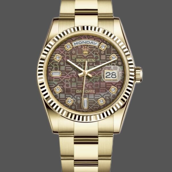 Rolex Day-Date 118238 Black MOP Diamond Dial 36mm Unisex Replica Watch