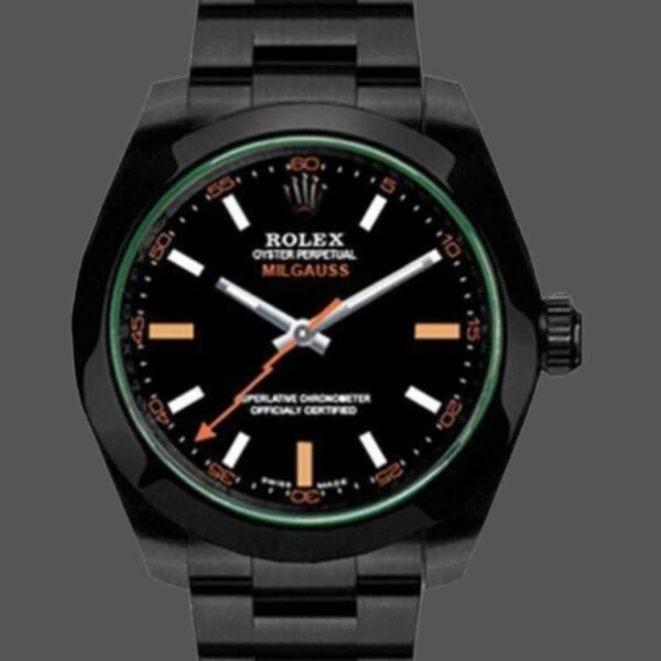 Rolex Milgauss 116400GV Green Crystal Stainless Steel/PVD Black Dial 40MM Mens Replica Watch