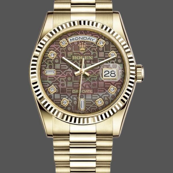 Rolex Day-Date 118238 Black Mother of Pearl Diamond Dial 36mm Unisex Replica Watch