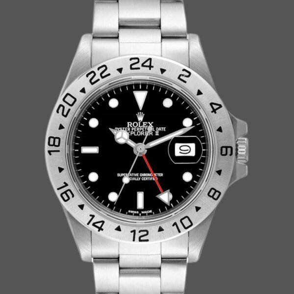 Rolex Explorer II 16550 Stainless Steel Black Dial 39MM Mens Replica Watch