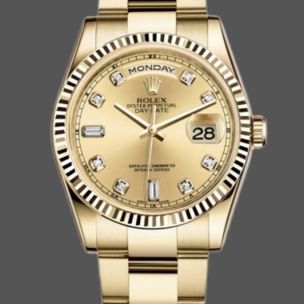 Rolex Day-Date 118238 Champagne Diamond Dial 36mm Unisex Replica Watch
