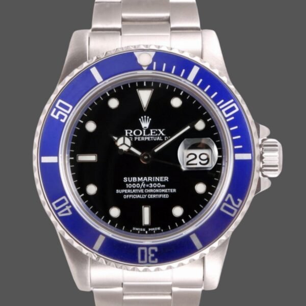Rolex Submariner Date 16610 Blue Ceramic Black Dial 40mm Mens Replica Watch