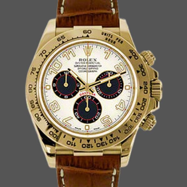 Rolex Daytona 116518 Ivory Dial Brown Leather Strap 40mm Mens Replica Watch