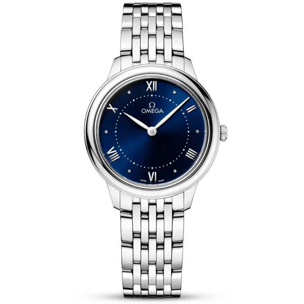OMEGA De Ville Prestige 30mm Blue Sunray Dial Ladies Bracelet Watch