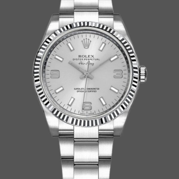 Rolex Oyster Perpetual Air-King 114234 Silver Dial 34mm Unisex Replica Watch