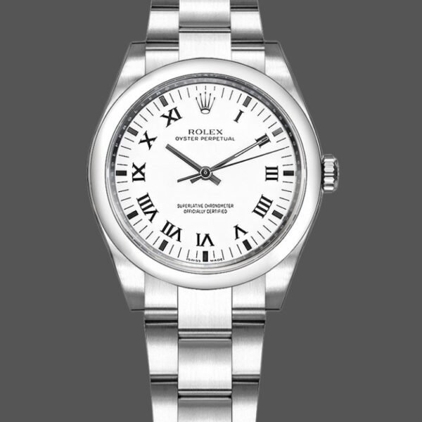 Rolex Oyster Perpetual 177200 White Roman Dial Oyster Bracelet 31mm Lady Replica Watch