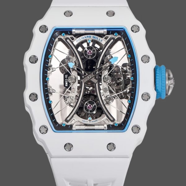 Richard Mille RM053-01 Pablo MacDonough Skeleton Dial White Rubber Strap