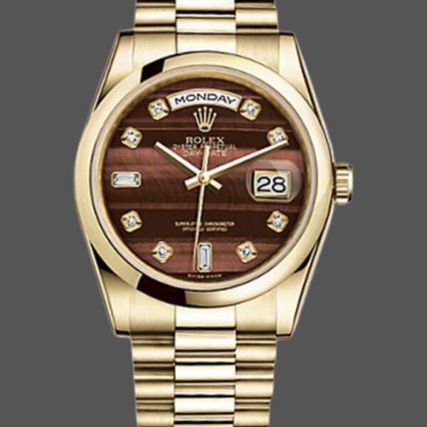 Rolex Day-Date 118208 Bulls Eye Diamonds Dial 36mm Unisex Replica Watch