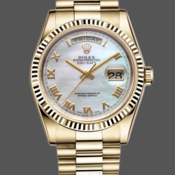 Rolex Day-Date 118238 White Mother of Pearl Roman Dial 36mm Unisex Replica Watch