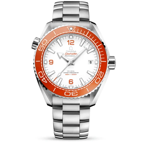 OMEGA Seamaster Planet Ocean 600m White Dial & Orange Bezel Bracelet Watch