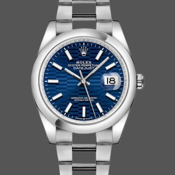 Rolex Datejust 126200 Blue Motif Wave Dial Stainless Steel 36MM Unisex Replica Watch
