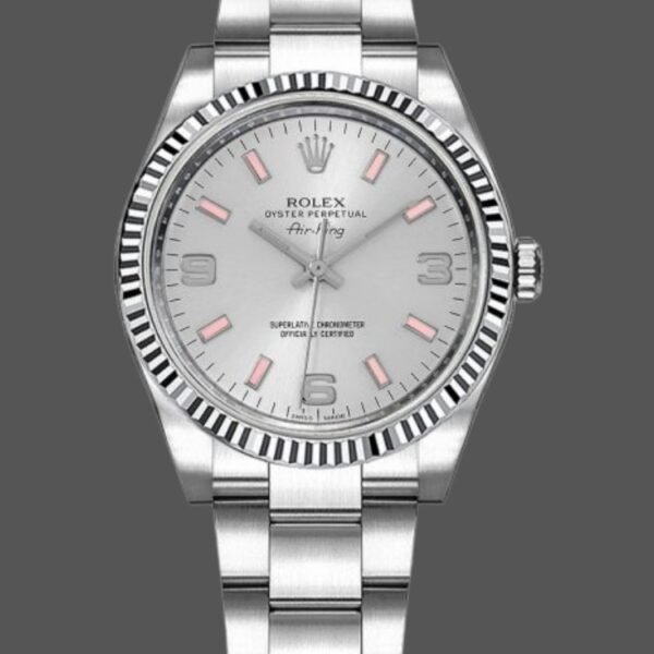 Rolex Oyster Perpetual Air-King 114234 Automatic Silver Dial 34mm Unisex replica watch