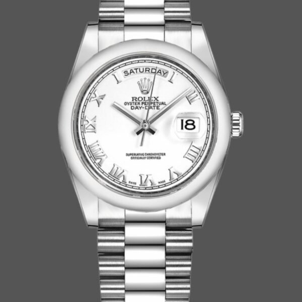 Rolex Day-Date 118206 White Roman Numeral 36mm Unisex Replica Watch