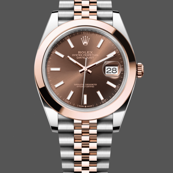 Rolex Datejust 126301 Rose Gold Chocolate Brown Index Dial 41MM Mens Replica Watch