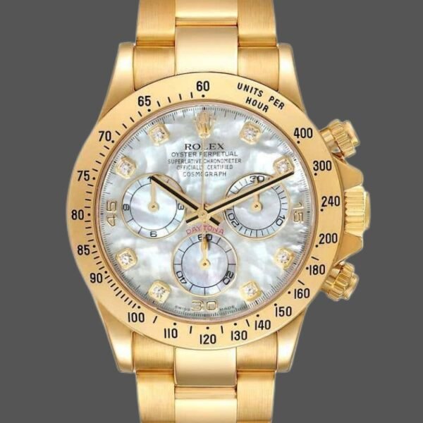 Rolex-Daytona 116528 Yellow Gold MOP Diamond 40mm Mens Replica Watch