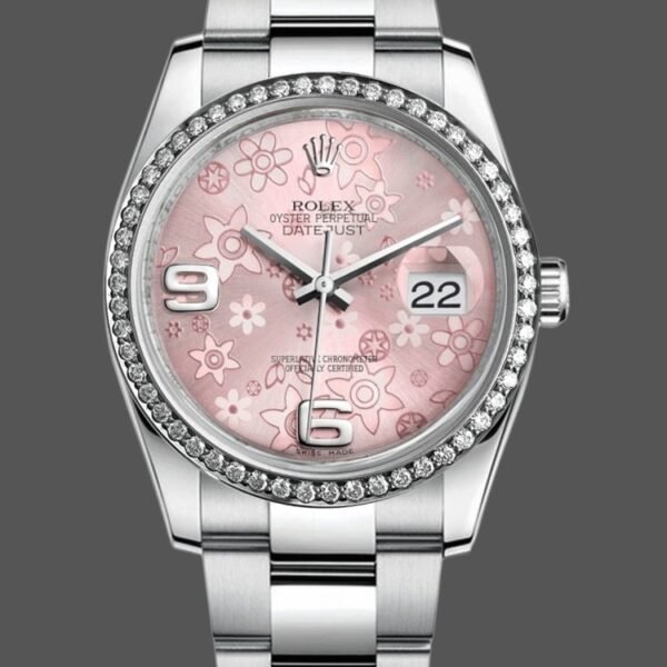 Rolex Datejust 116244 Stainless Steel Pink Floral Dial 36mm Lady Replica Watch