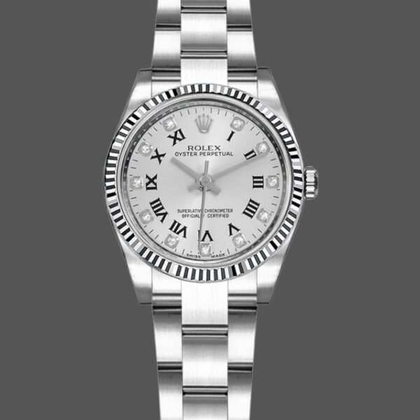 Rolex Oyster Perpetual 176234 Silver Roman Diamond Dial 26MM Lady Replica Watch