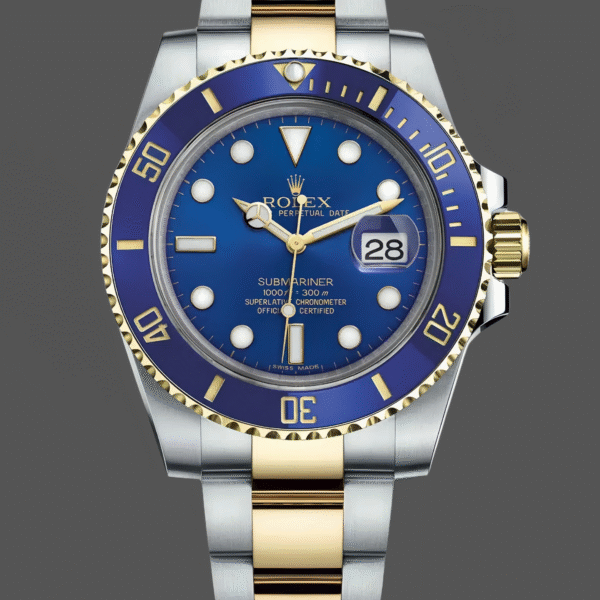 Replica Rolex Submariner Date 116613LB Two Tone Blue Dial 40mm Mens Watch