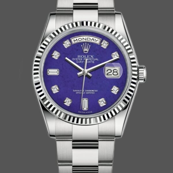 Rolex Day-Date 118239 White Gold Diamond Lapis Lazuli Blue Dial 36mm Unisex Replica Watch