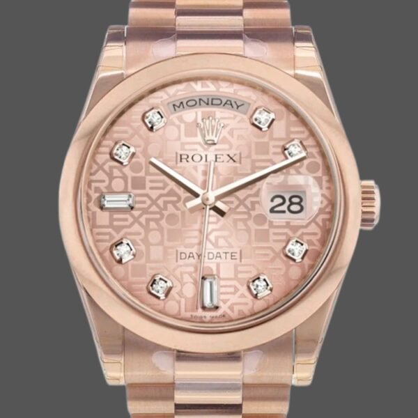 Rolex Day-Date 118205 Rose Gold Jubilee Pink Dial 36mm Unisex Replica Watch