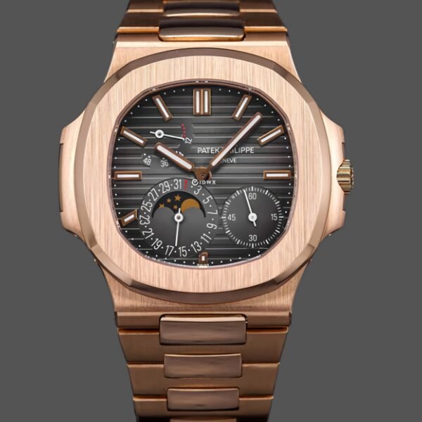 Patek Philippe Nautilus Moon Phase Rose Gold Black Dial 5712 1R 001 40MM