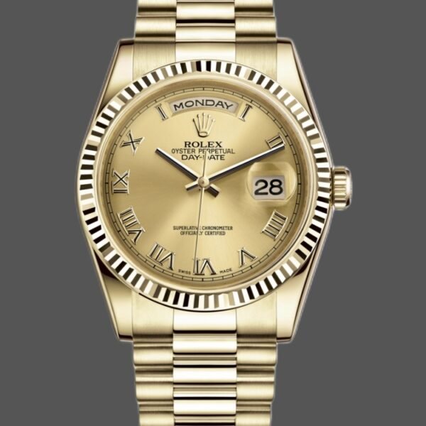 Rolex Day-Date 118238 Champagne Dial 36mm Unisex Replica Watch