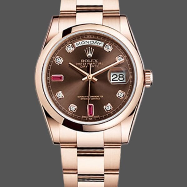 Rolex Day-Date 118205 Chocolate Brown Dial 36mm Unisex Replica Watch