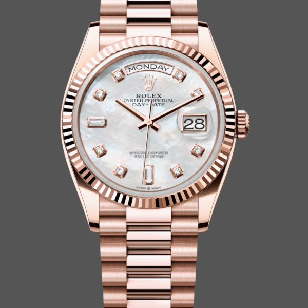 Rolex Day-Date 128235 Everose Gold MOP Dial 36MM Unisex Replica Watch