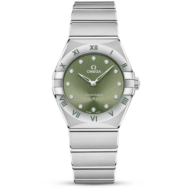 OMEGA Constellation 28mm Green Diamond Dial Ladies Bracelet Watch