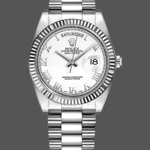 Rolex Day-Date 118239 Roman Numeral White Dial 36mm Unisex Replica Watch