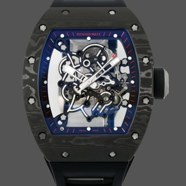 Richard Miller RM 055 RMUL2 NTPT Carbon Fiber Black Rubber Strap