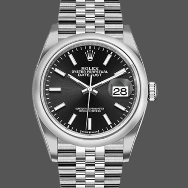 Rolex Datejust 126200 Black Index Dial Stainless Steel 36MM Unisex Replica Watch