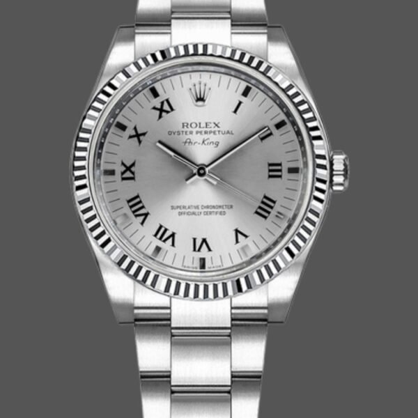 Rolex Oyster Perpetual Air-King 114234 Silver Dial 34mm Unisex replica watch