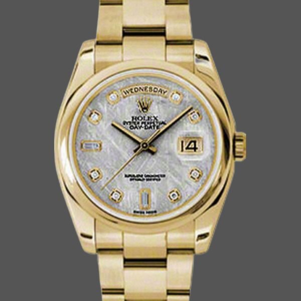 Rolex Day-Date 118208 Meteorite Grey Diamond Dial 36mm Unisex Replica Watch