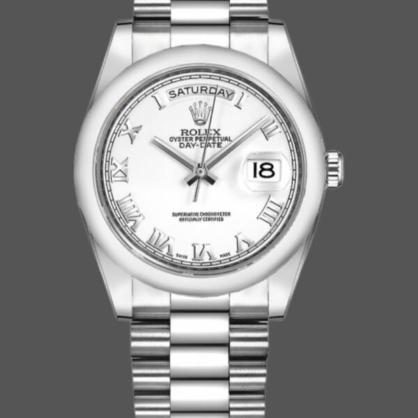 Rolex Day-Date 118209 White Gold White Dial 36mm Unisex Replica Watch