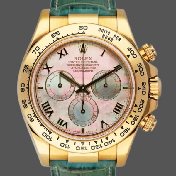 Rolex Daytona 116518 Blue leather strap MOP Dial 40mm Mens Replica Watch