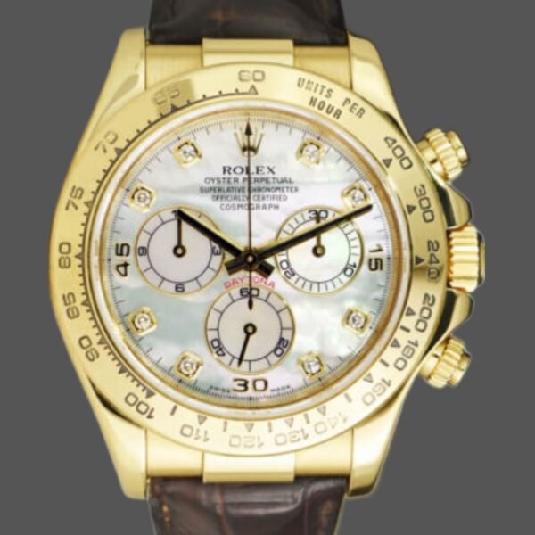 Rolex Daytona 116518 MOP Diamond Dial Yellow Gold 40mm Mens Replica Watch