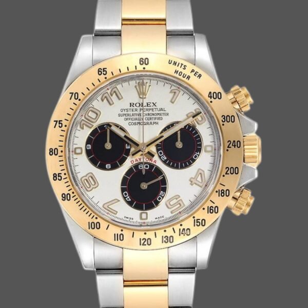 Rolex Daytona 116523 White Arabic Panda Dial 40mm Mens Replica Watch