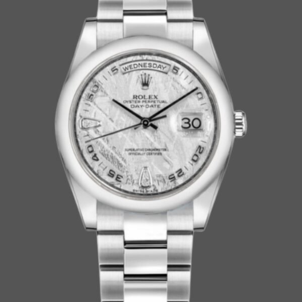 Rolex Day-Date 118209 White Gold Meteorite Grey Dial 36mm Unisex Replica Watch