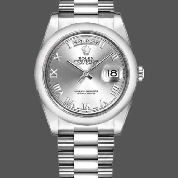 Rolex Day-Date 118209 White Gold Silver Dial Automatic 36mm Unisex Replica Watch