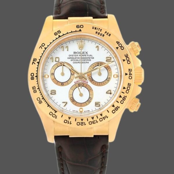 Rolex Daytona 116518 Yellow Gold White Dial 40mm Mens Replica Watch