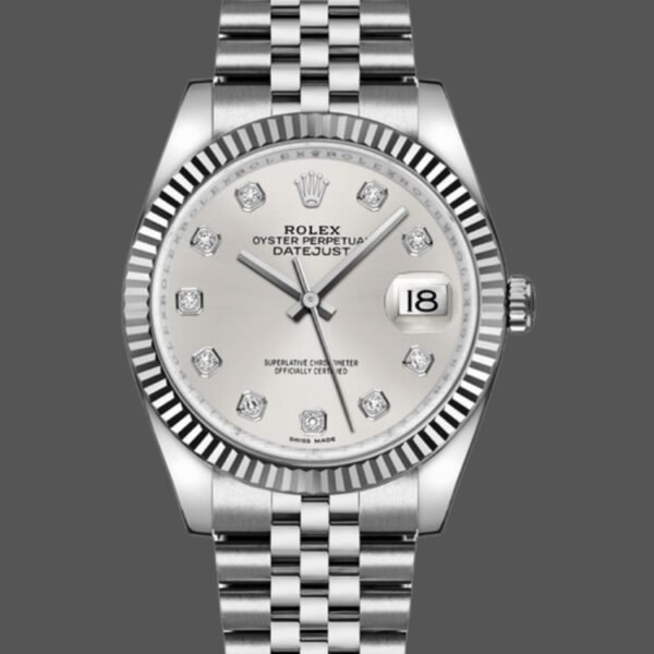 Rolex Datejust 116234-0084 Silver Diamond Dial 36mm Unisex Replica Watch