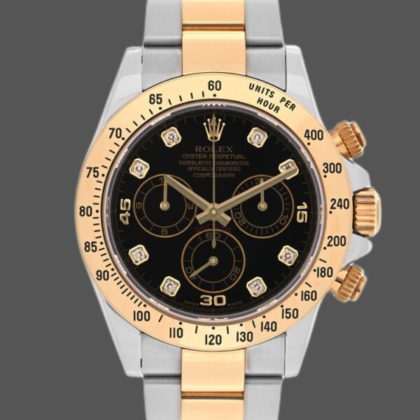 Rolex Daytona 116523 Stainless Steel Black Diamond Dial 40mm Mens Replica Watch