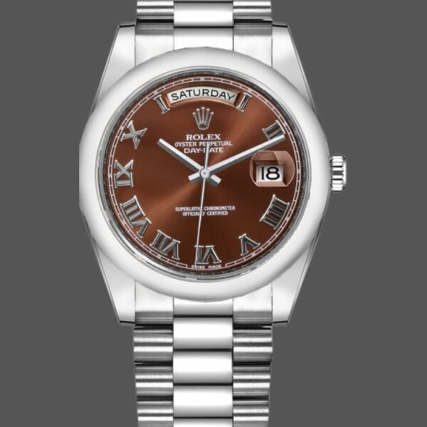 Rolex Day-Date 118209 White Gold Chocolate Brown Dial 36mm Unisex Replica Watch