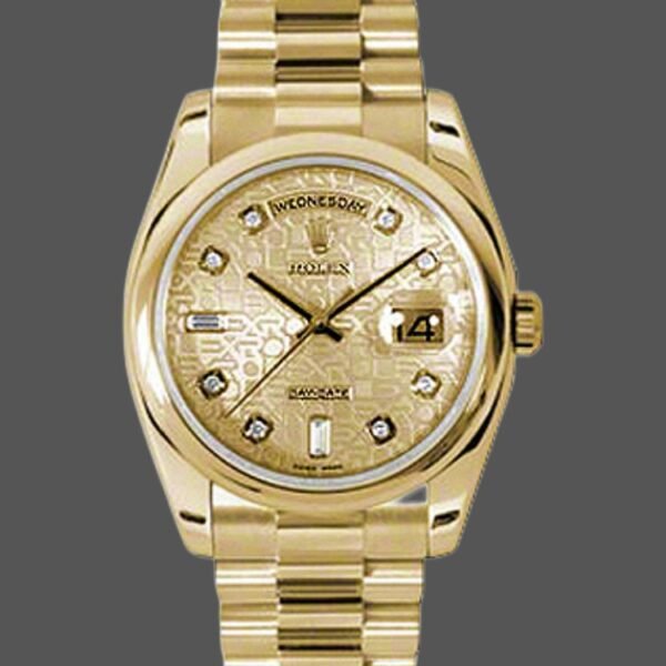 Rolex Day-Date 118208 Champagne Jubilee Dial 36mm Unisex Replica Watch