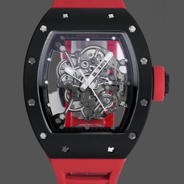 Richard Miller RM 055 RMUL2 NTPT Carbon Fiber Red Rubber Strap