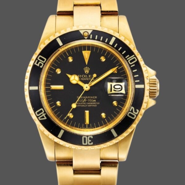 Rolex Submariner 1680/8 Black dial Yellow Gold 40mm Mens Replica Watch