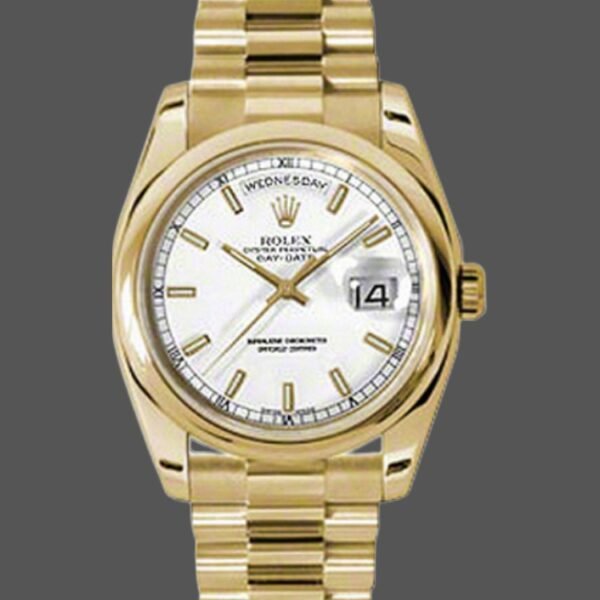 Rolex Day-Date 118208 White Dial 36mm Unisex Replica Watch