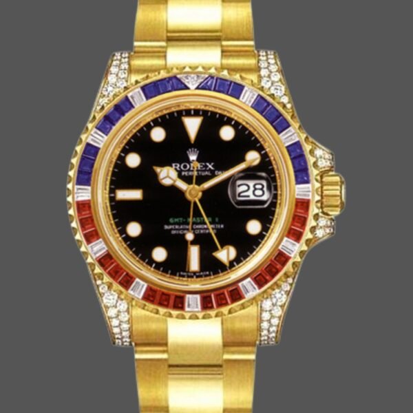 Rolex GMT-Master II 116758 Oyster Bracelet Black Dial Diamonds 40mm Mens Replica Watch