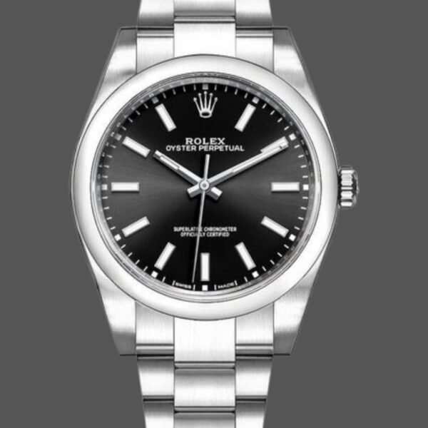 Rolex Oyster Perpetual 114300 Black Dial 39mm Mens Replica Watch